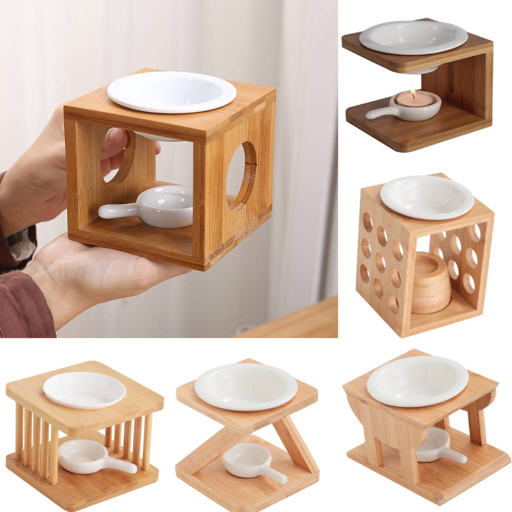 Wax Melt Burner - セラミックワックス、フィッシュウォーマーボウル、キャンドルホルダー、アロマバーティーザー、リビングルーム、ヨガルーム用の調理器具付きのエッセンシャルオイルバーナー