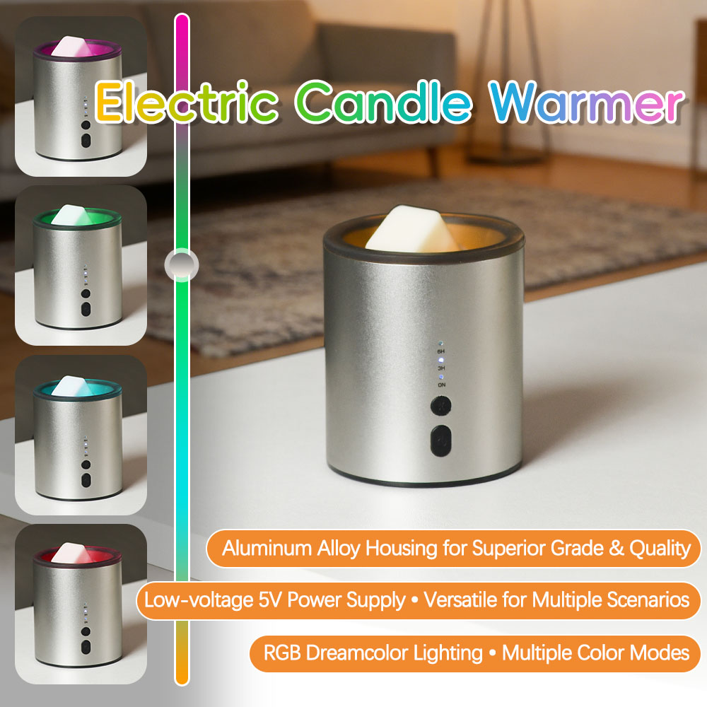 Wax Melt Burner - ワックスメルトヒーター メタルワックスヒーター アロマセラピー用ワックス電気アロマキャンドルオイルバーナー 2-in-1 USBプラグ