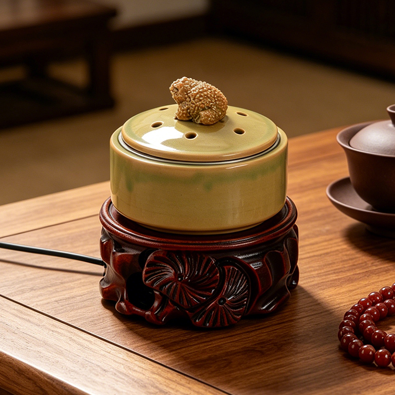 セラミック電子香炉内蔵LEDライトタイミング調整可能な温度エ - Home Fragrance Oils For Oil Burners のレビューと価格