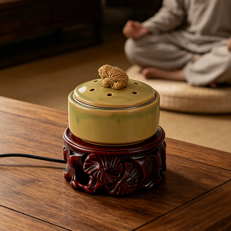 セラミック電子香炉内蔵LEDライトタイミング調整可能な温度エ - Home Fragrance Oils For Oil Burners のレビューと価格
