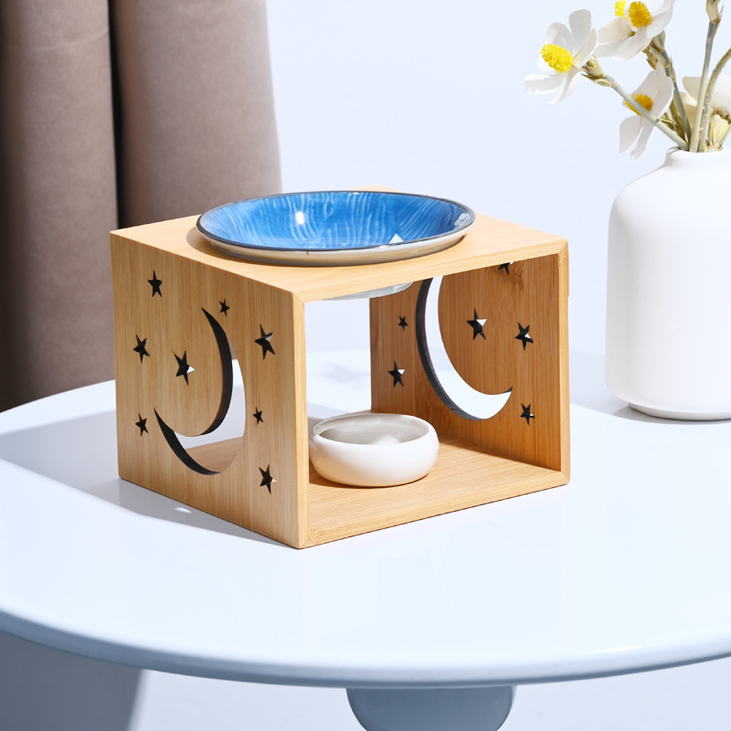 竹製セラミックエッセンシャルオイルバーナー、ティーライトホル - Home Fragrance Oils For Oil Burners のレビューと価格