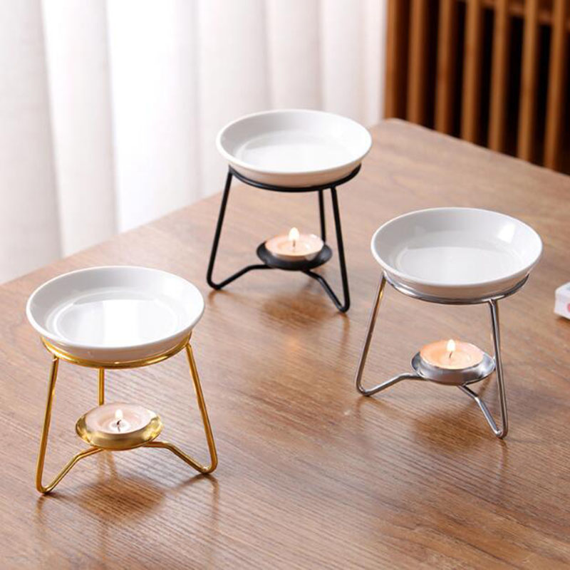 クリエイティブメタルラックセラミックボウルアロマバーナーブラ - Home Fragrance Oils For Oil Burners のレビューと価格