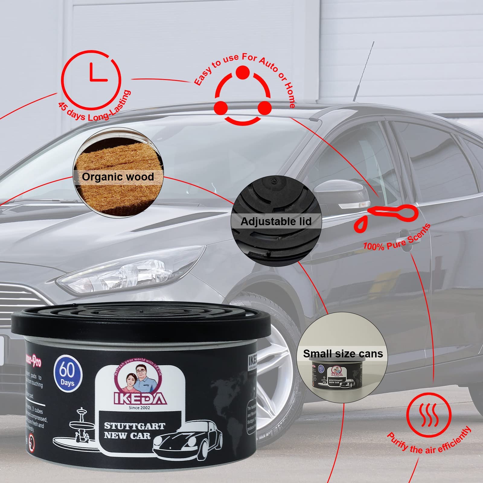 家庭用車のリフレッシュ剤,新車の香り,オーガニック缶,消臭剤 - Home Fragrance No 4 のレビューと価格