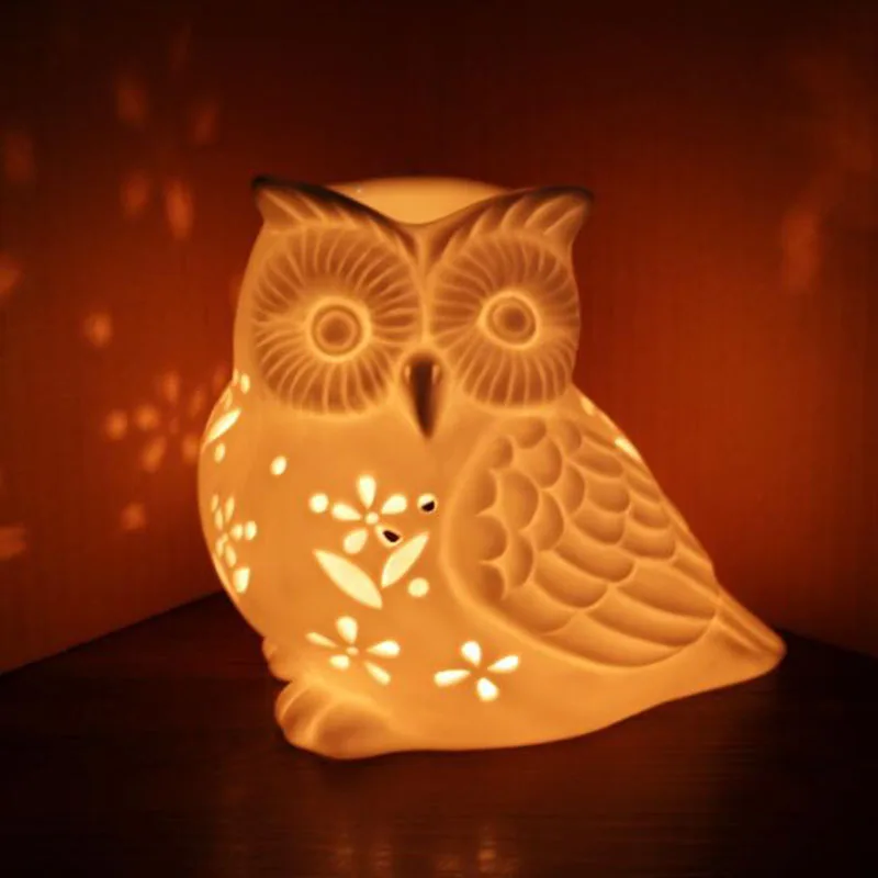 磁器製中空フクロウアロマセラピーバーナー、フクロウエッセンシ - Home Fragrance Oils For Oil Burners のレビューと価格