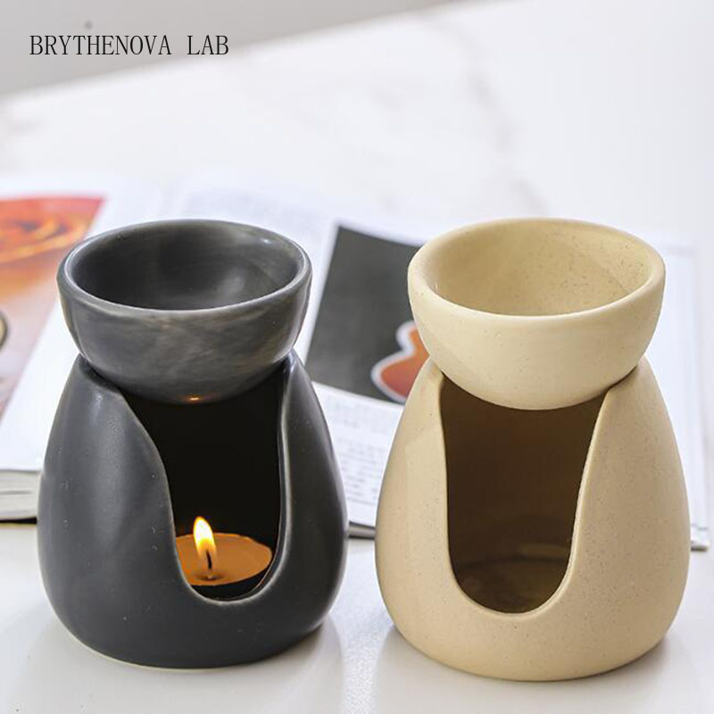 セラミックキャンドルアロマバーナーエッセンシャルオイル炉黄色 - Home Fragrance Oils For Oil Burners のレビューと価格
