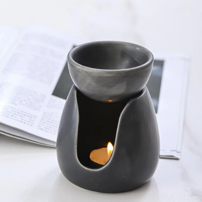 セラミックキャンドルアロマバーナーエッセンシャルオイル炉黄色 - Home Fragrance Oils For Oil Burners のレビューと価格