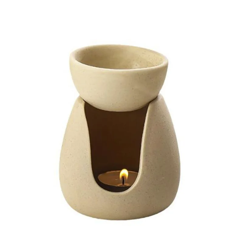 セラミックキャンドルアロマバーナーエッセンシャルオイル炉黄色 - Home Fragrance Oils For Oil Burners のレビューと価格