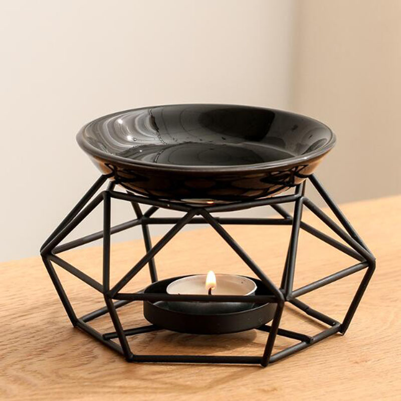 エッセンシャルオイルバーナーセラミックアイアン,ブラックカラ - Home Fragrance Oils For Oil Burners のレビューと価格