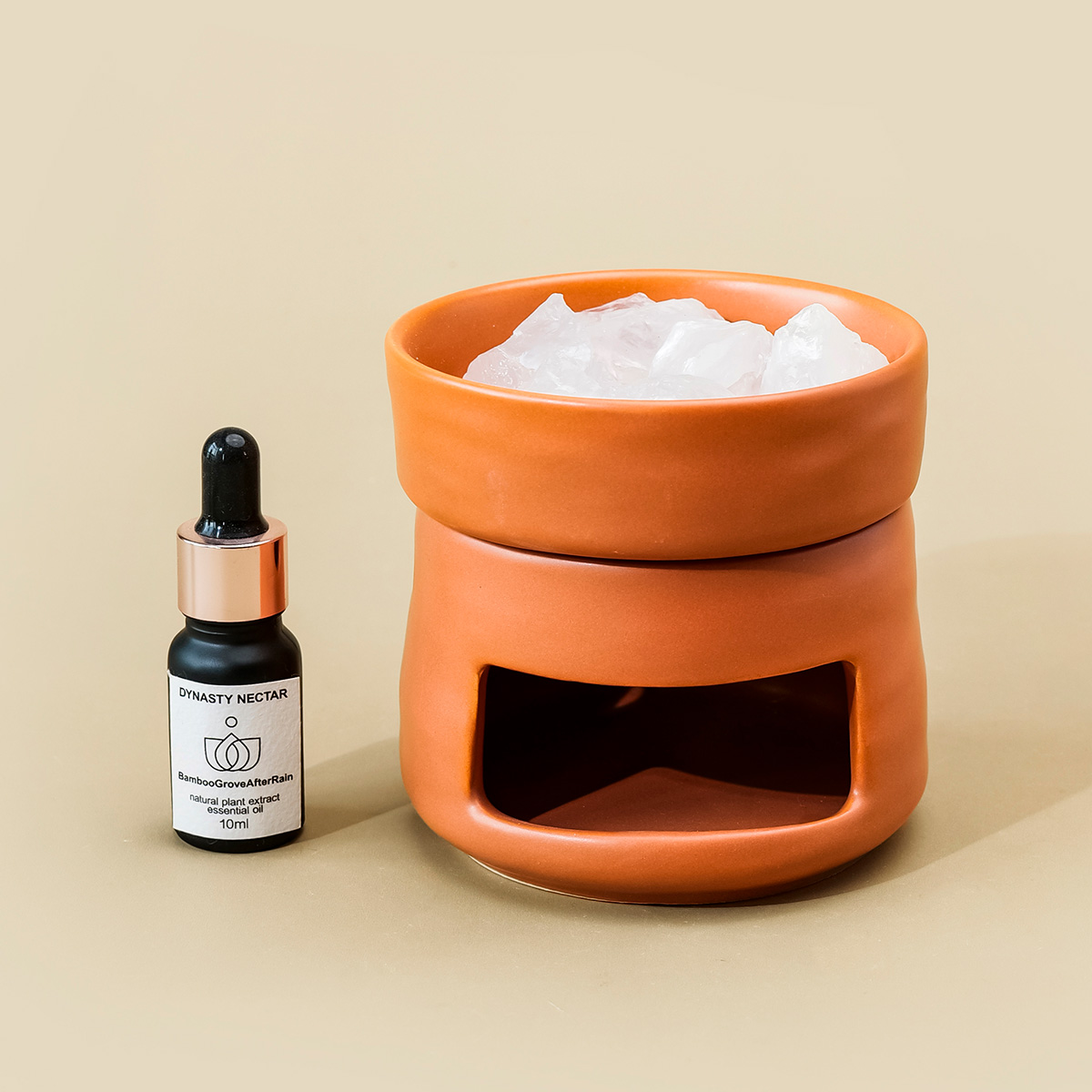 1セット天然クリスタルアロマストーン、セラミックアロマバーナ - Home Fragrance Oils For Oil Burners のレビューと価格