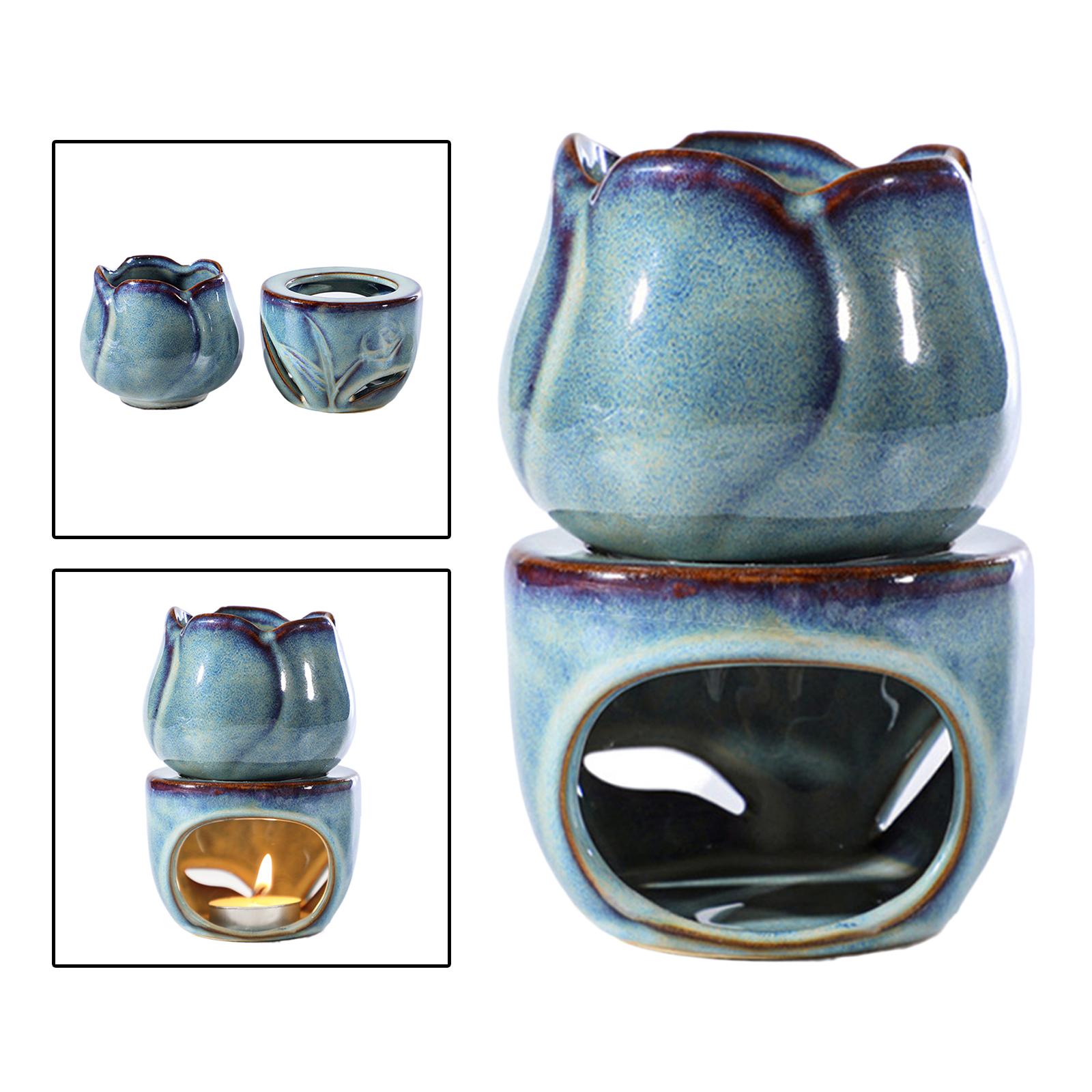 チューリップセラミックアロマセラピーオイルバーナー分割炉ワッ - Home Fragrance Oils For Oil Burners のレビューと価格