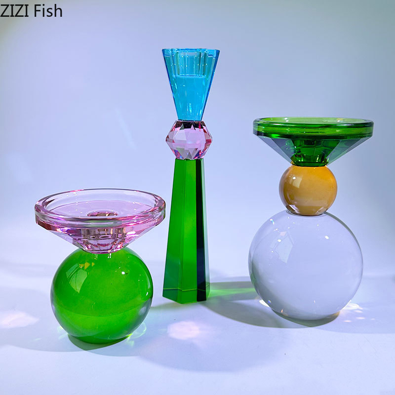 カラフルなクリスタルキャンドルホルダー,机の装飾,ロマンチッ - Wax Melt Burner のレビューと価格