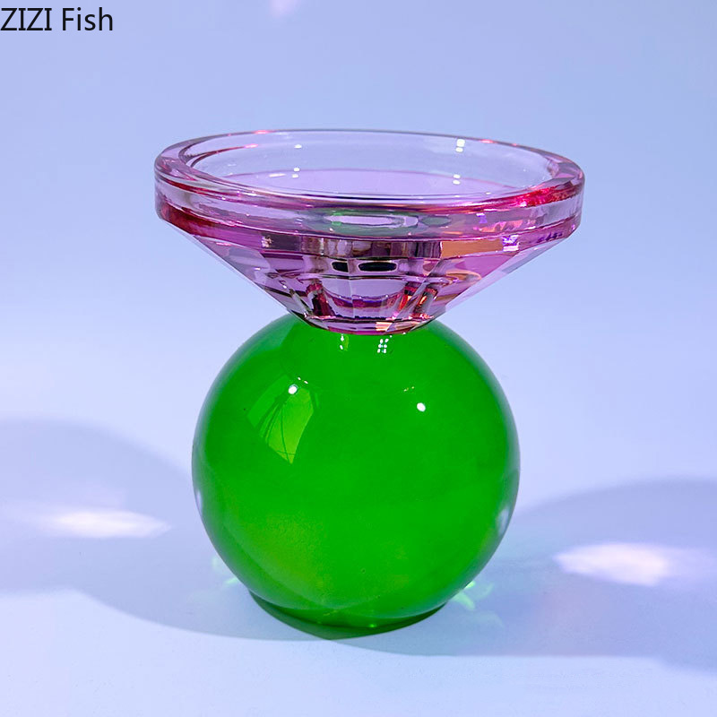 カラフルなクリスタルキャンドルホルダー,机の装飾,ロマンチッ - Wax Melt Burner のレビューと価格
