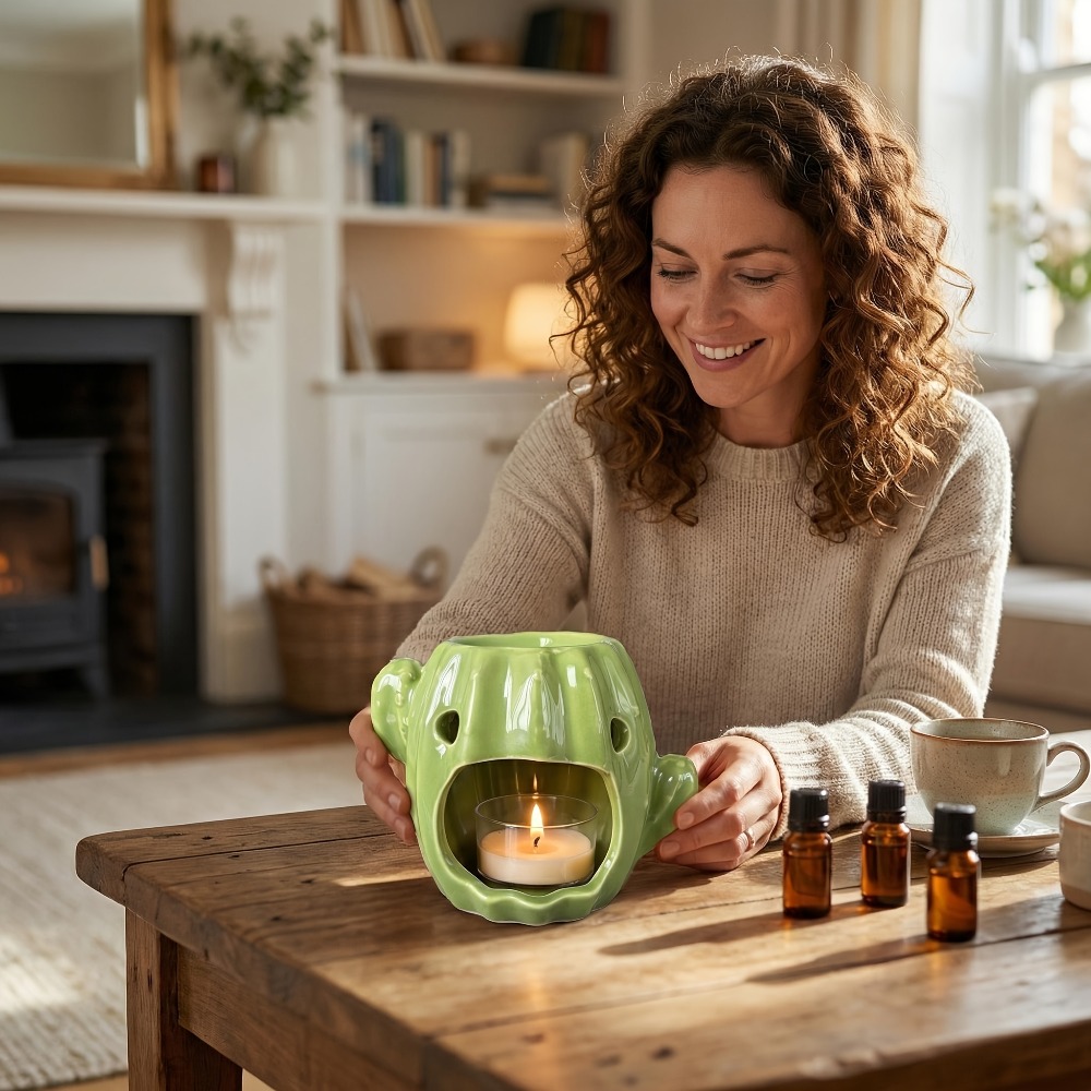 サボテン型セラミックオイルバーナーワックスメルトウォーマーテ - Wax Melt Burner のレビューと価格