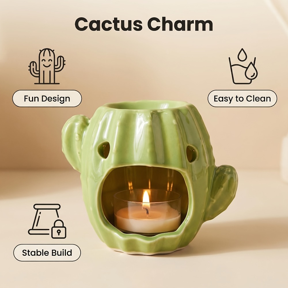 サボテン型セラミックオイルバーナーワックスメルトウォーマーテ - Wax Melt Burner のレビューと価格