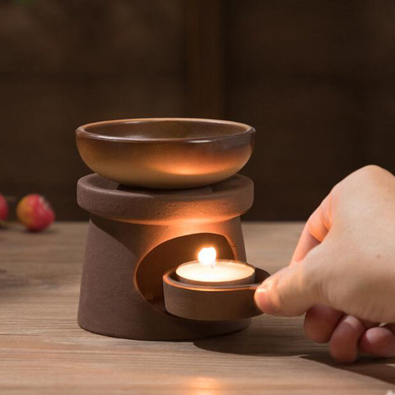 粗い陶器エッセンシャルオイル炉茶ストーブアロマセラピーバーナ - Home Fragrance Oils For Oil Burners のレビューと価格